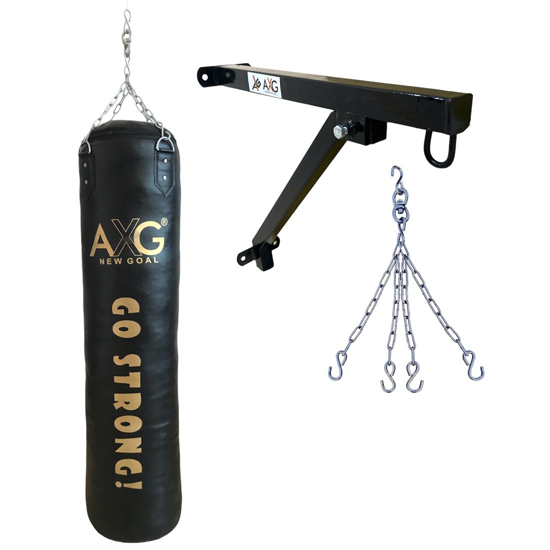 alt="AXG New Goal Boxing PU Punching Bag with Chain & Wall Stand"