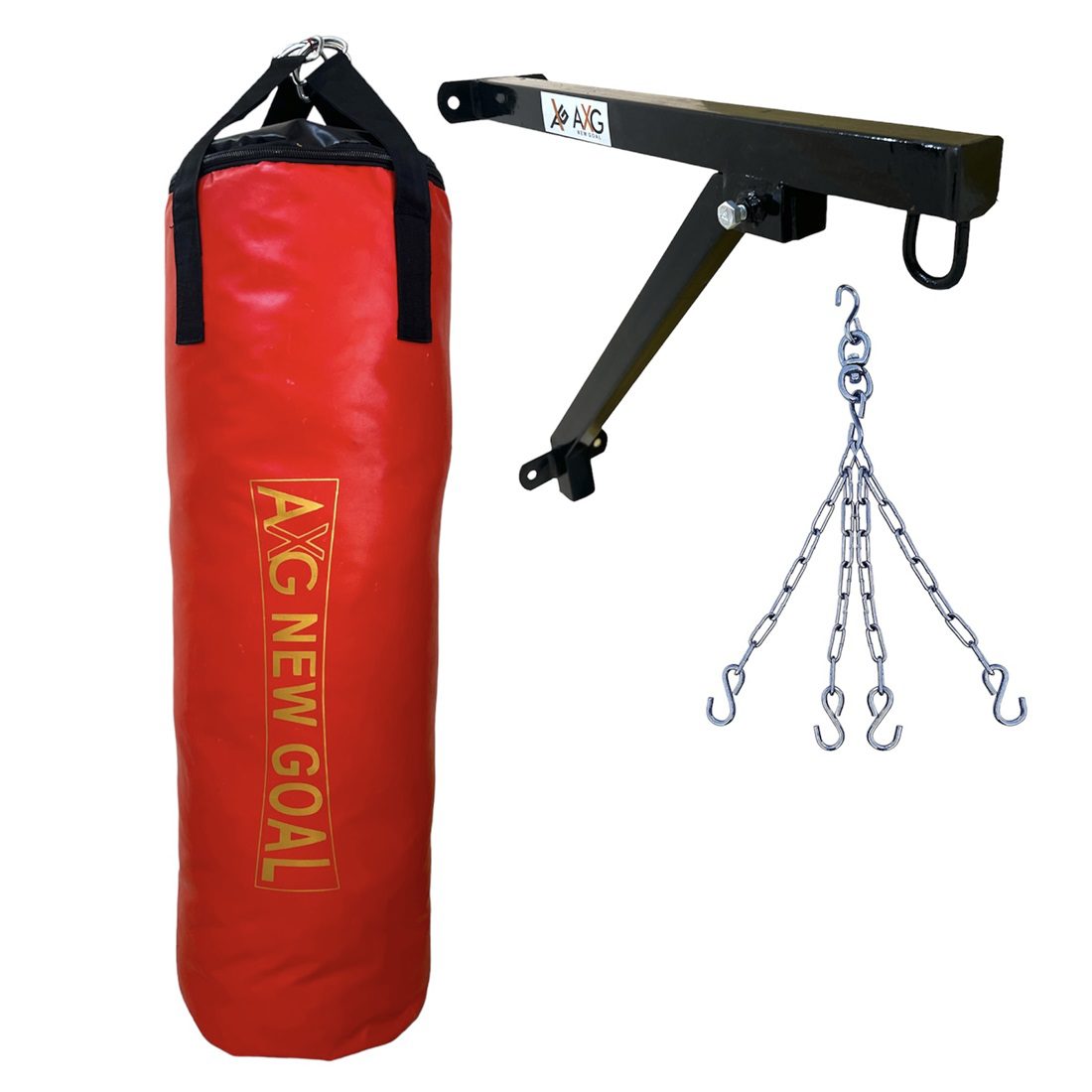 alt="AXG New Goal Boxing SRF Punching Bag with Chain and Wall Stand"