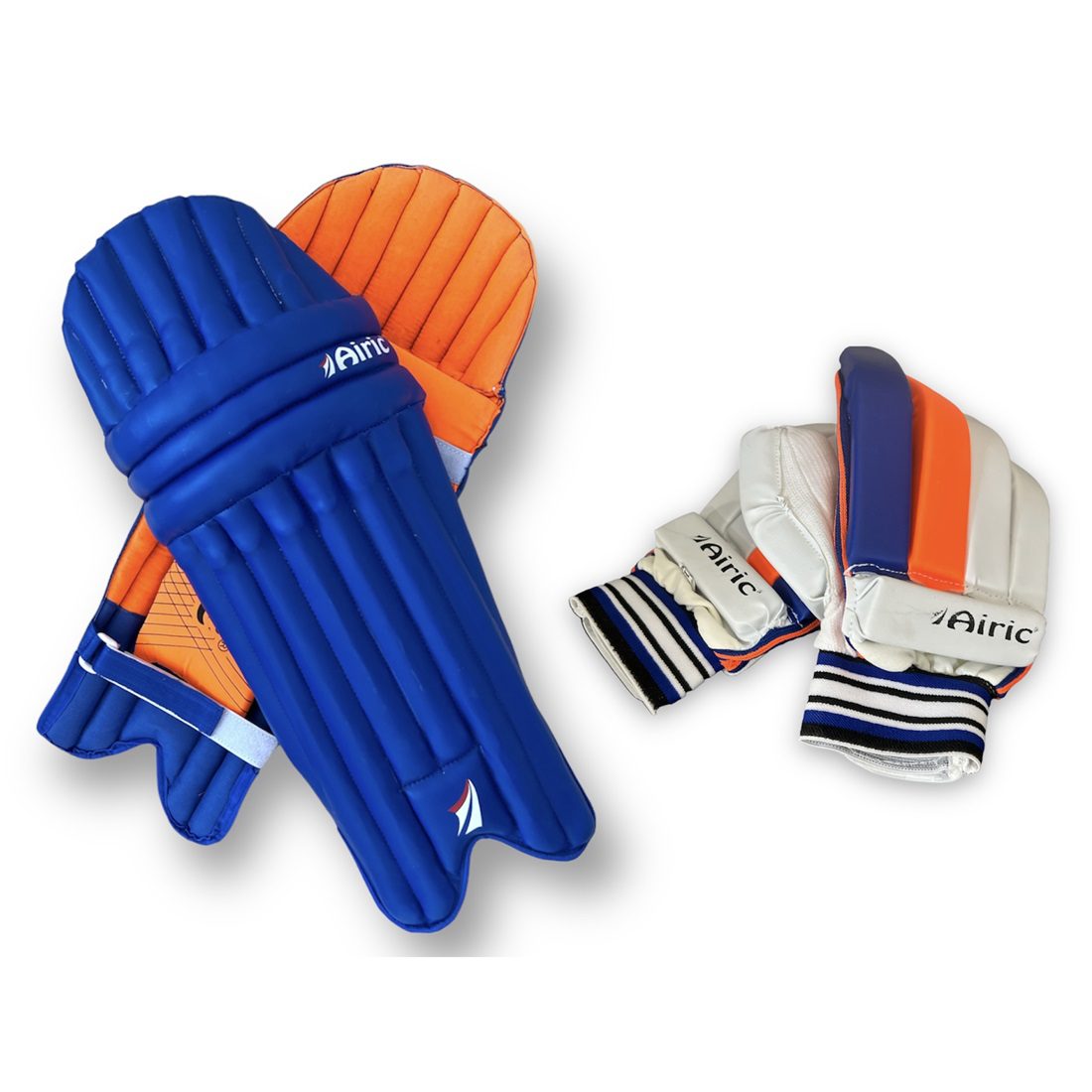 alt="Airic Cricket Batting Gloves & Batting Leg Guard Combo"