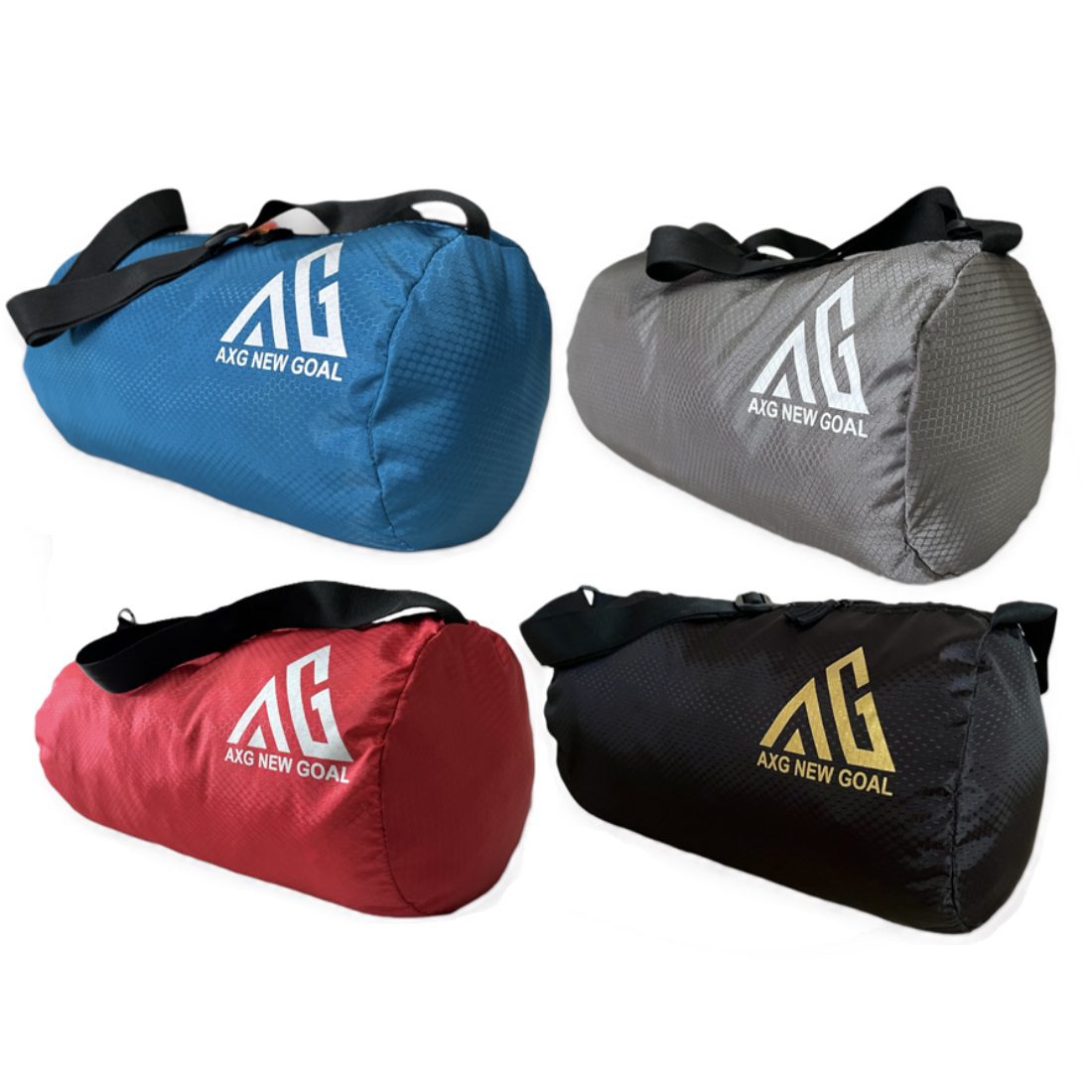 alt="AXG New Goal Single Zip Cylinder Shaped Duffel & Gym Bag"